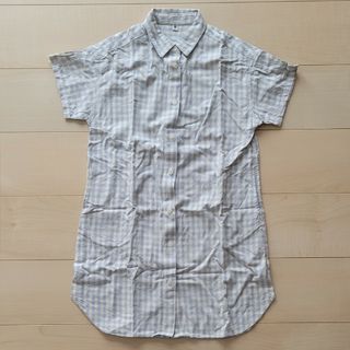 ユニクロ(UNIQLO)のUNIQLO キッズ チェックシャツワンピース 130cm(ワンピース)