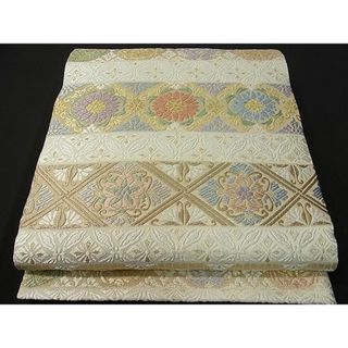 平和屋1□極上 西陣 丸勇謹製 六通柄袋帯 唐織 作家物 花悠 金糸 逸品