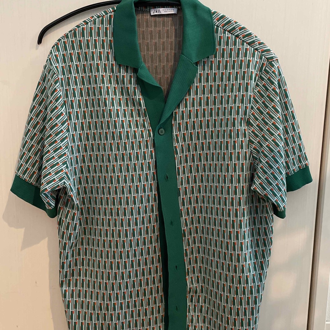 新品 ZARA ニットシャツ Lサイズ