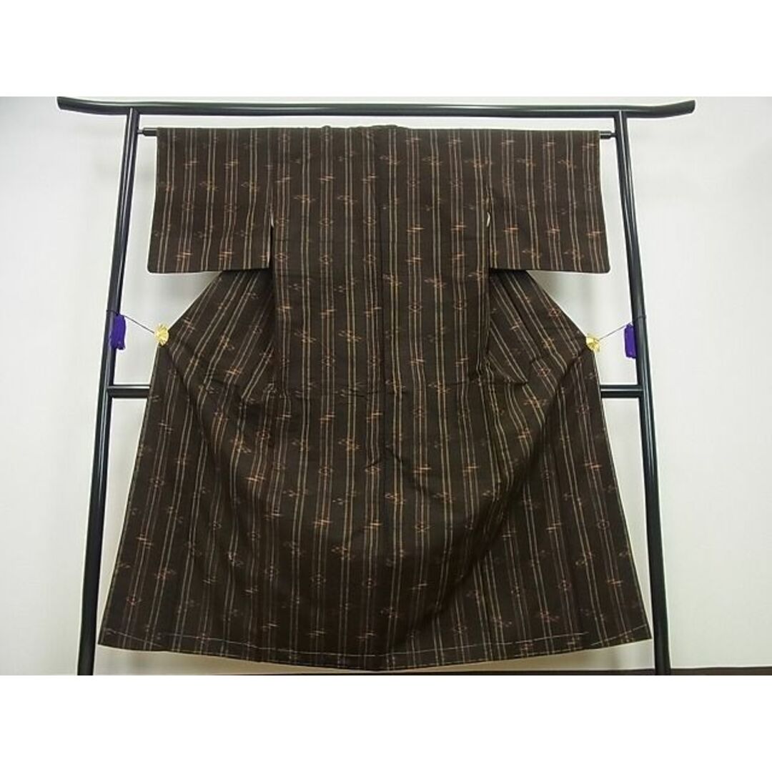 平和屋1□極上 国指定重要無形文化財 本場久米島紬 手織 逸品3s3049-