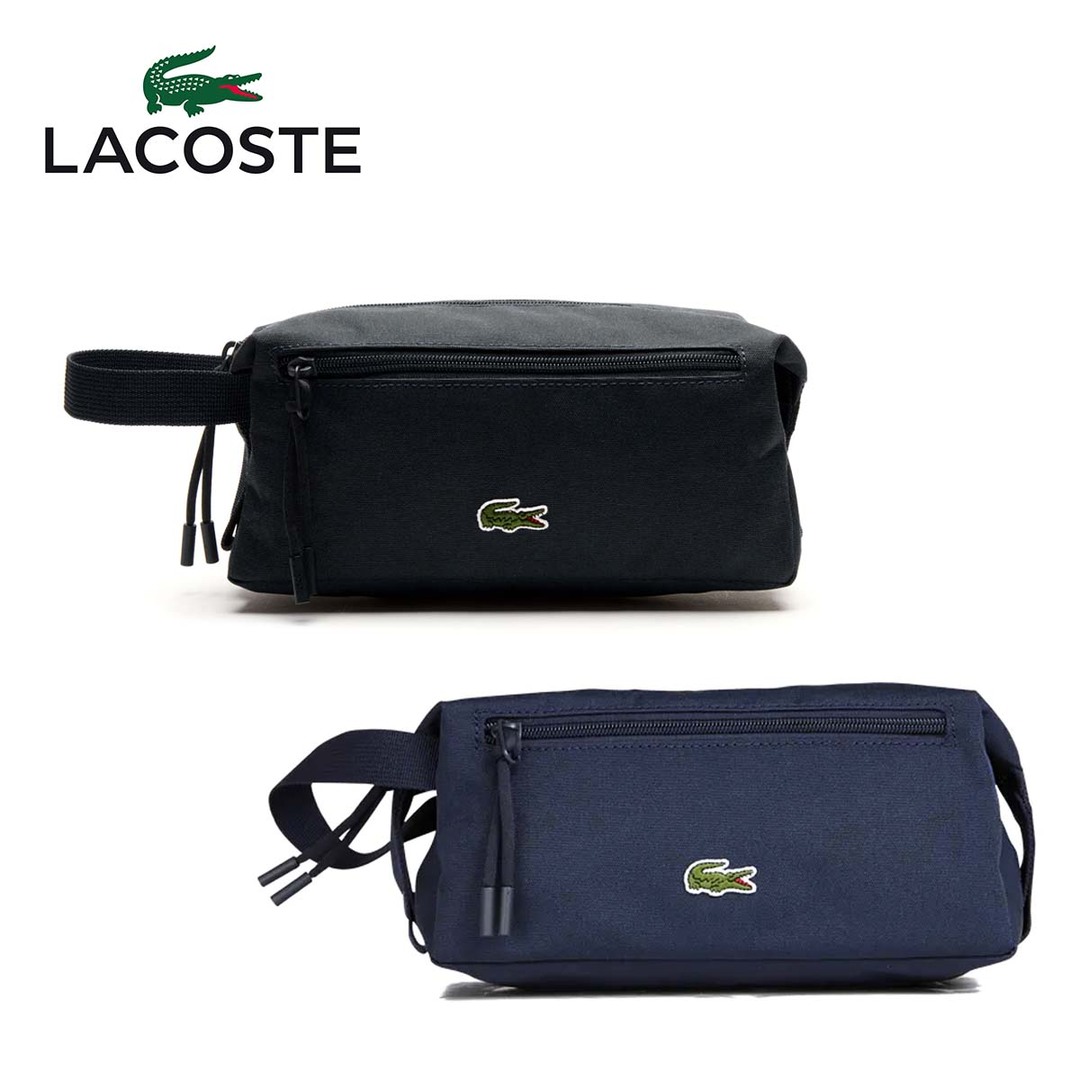 【ラッピング無料】LACOSTE ラコステ ナイロン セカンドバッグ ポーチ NH4098NE ブラック ネイビー 黒 紺 ワニ カートバッグ カートポーチ 軽量 小物入れ ポーチ コスメポーチ トイレキット ゴルフバッグ ハンドルバッグ ミニ