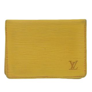 ルイヴィトン(LOUIS VUITTON)の【本物保証】 ルイヴィトン LOUIS VUITTON エピ ポルト 2カルト ヴェルティカル 二つ折り カードケース  タッシリイエロー M63209(名刺入れ/定期入れ)