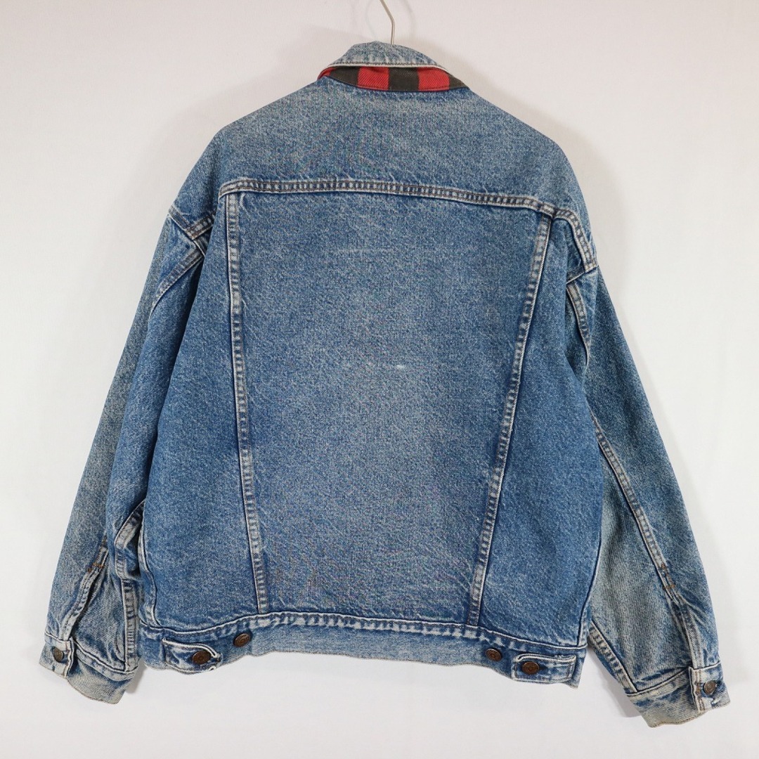 80年代 USA製 Levi's リーバイス 裏地チェック デニムジャケット アメカジ  カジュアル インディゴブルー (メンズ M)   N6547