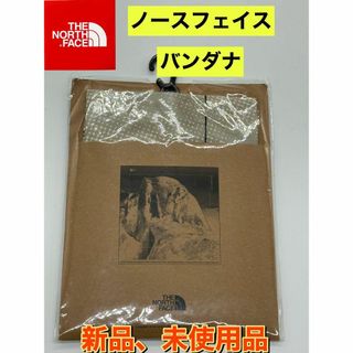 ザノースフェイス(THE NORTH FACE)の新品 ノースフェイス ブルー プリント バンダナNN22003　ベージュ(バンダナ/スカーフ)