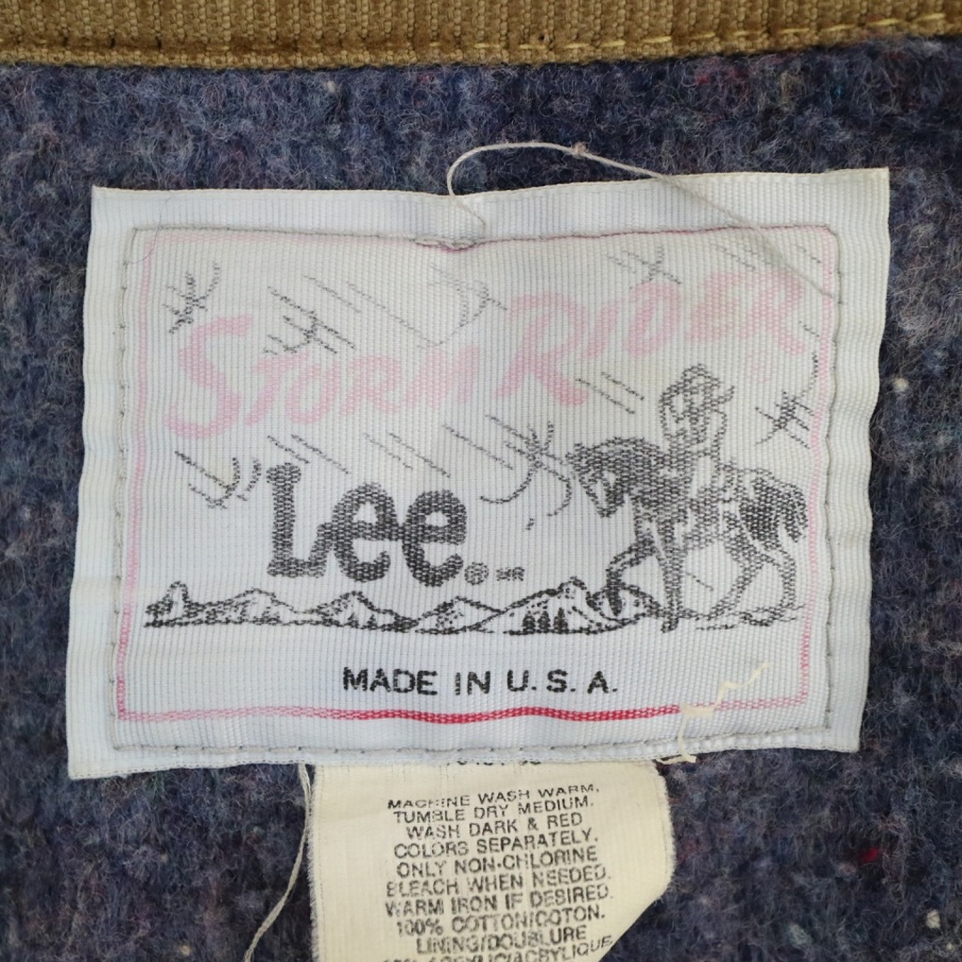 状態汚れ80年代 USA製 Lee リー STORM RIDER デニムジャケット 防寒  防風  アメカジ 裏地付き ブルー (メンズ 44R)   N6552