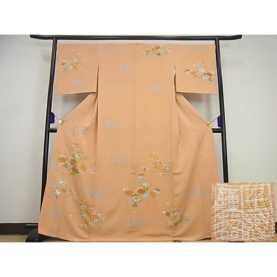 平和屋1■極上　創業460年・千總　訪問着　駒刺繍　七宝束ね熨斗花文　金彩　逸品　未使用3s2918