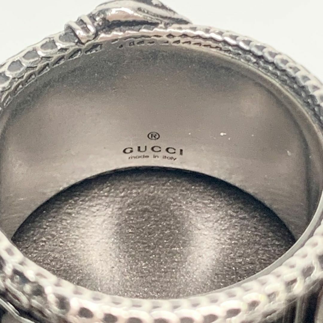 Gucci(グッチ)の新品同様 GUCCI グッチ GGマーモント ワイドリング シルバー 燻加工 メンズのアクセサリー(リング(指輪))の商品写真