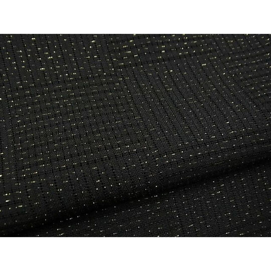 平和屋1■極上 スリーシーズン 春夏秋 道中着 塵除け ロング丈 変わり絽 黒地 金通し地 反端付き 逸品 未使用 2s10408
