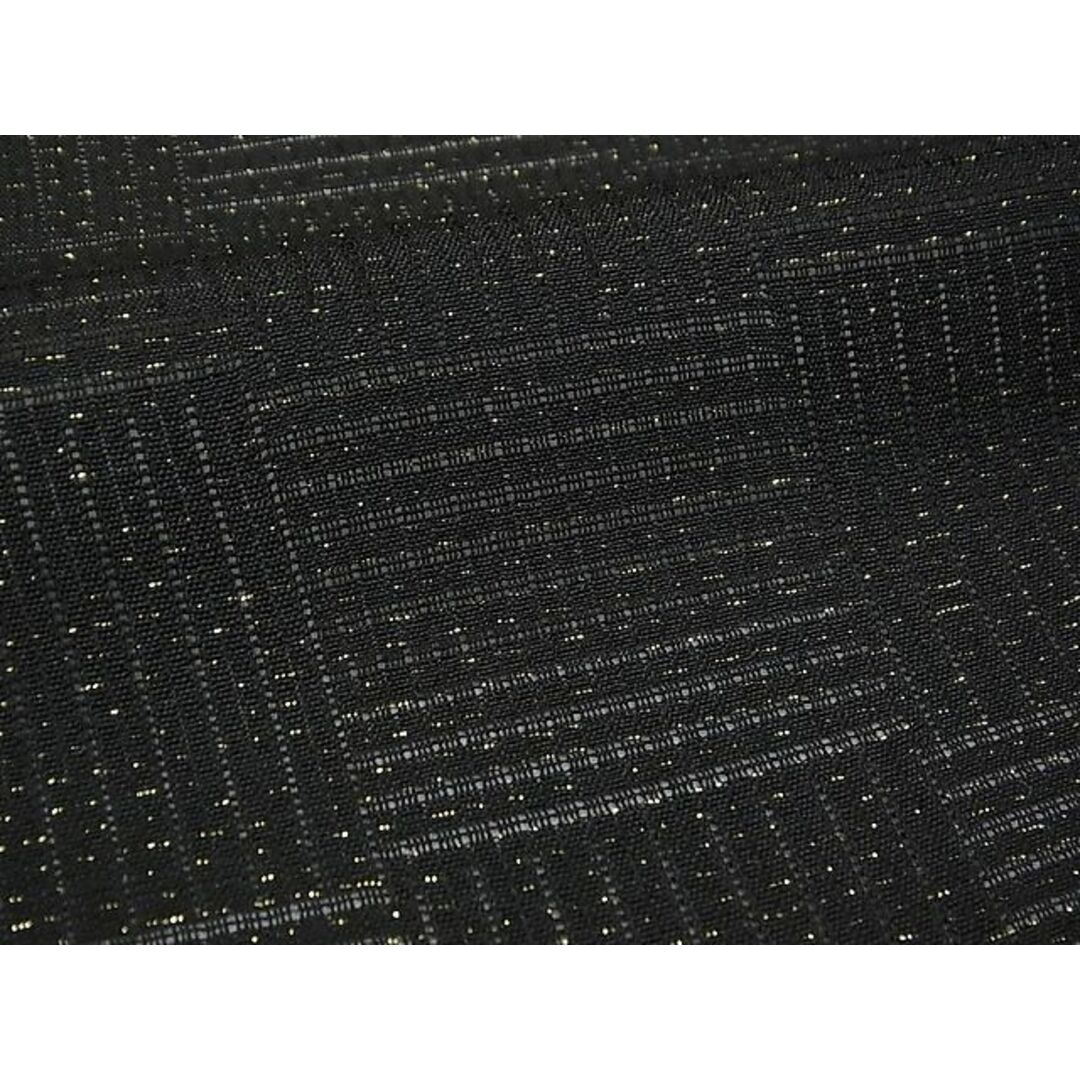 平和屋1■極上 スリーシーズン 春夏秋 道中着 塵除け ロング丈 変わり絽 黒地 金通し地 反端付き 逸品 未使用 2s10408