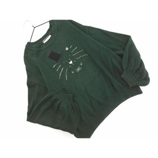 リベットアンドサージ(rivet & surge)のリベットアンドサージ 刺繍 ニット セーター sizeF/緑 ◇■ レディース(ニット/セーター)