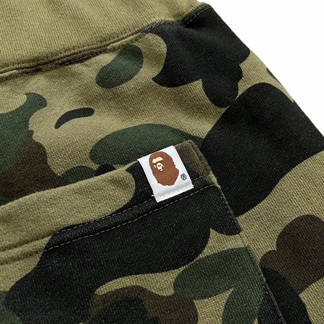 A BATHING APE エイプ 猿ワッペン グリーンカモ迷彩 パンツ 日本製エイプ_ニッキー