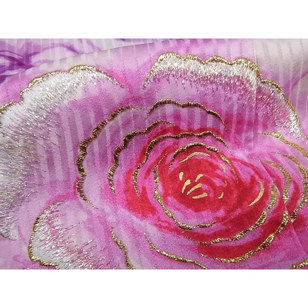 平和屋1□極上 振袖 刺繍 CECIL McBEE 薔薇 牡丹 金彩 黒地 パール