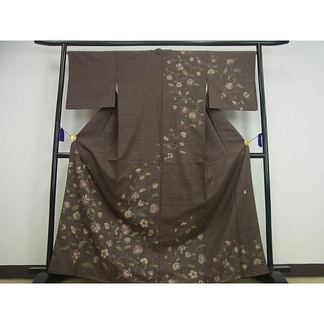 平和屋1□極上 石川県指定無形文化財 牛首紬 角印 白山工房 訪問着
