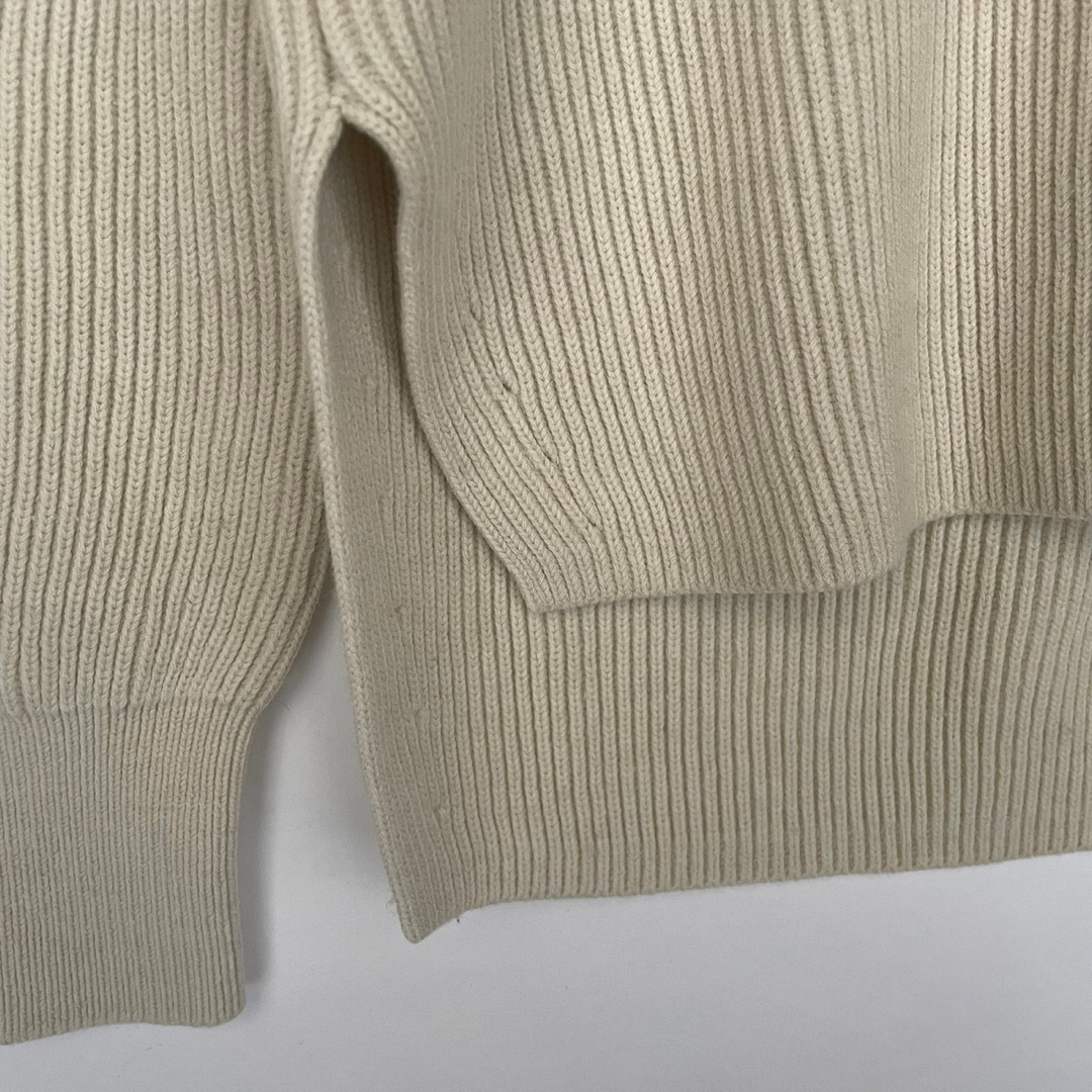 AURALEE オーラリー 美品 ウールカシミヤVネックリブニット オフホワイト