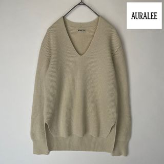 オーラリー　AURALEE カシミヤウールvネックニット