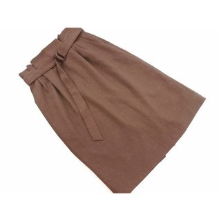 ユナイテッドアローズ(UNITED ARROWS)のグリーンレーベルリラクシング ユナイテッドアローズ ベルト付き タイト スカート size36/茶 ■■ レディース(ロングスカート)