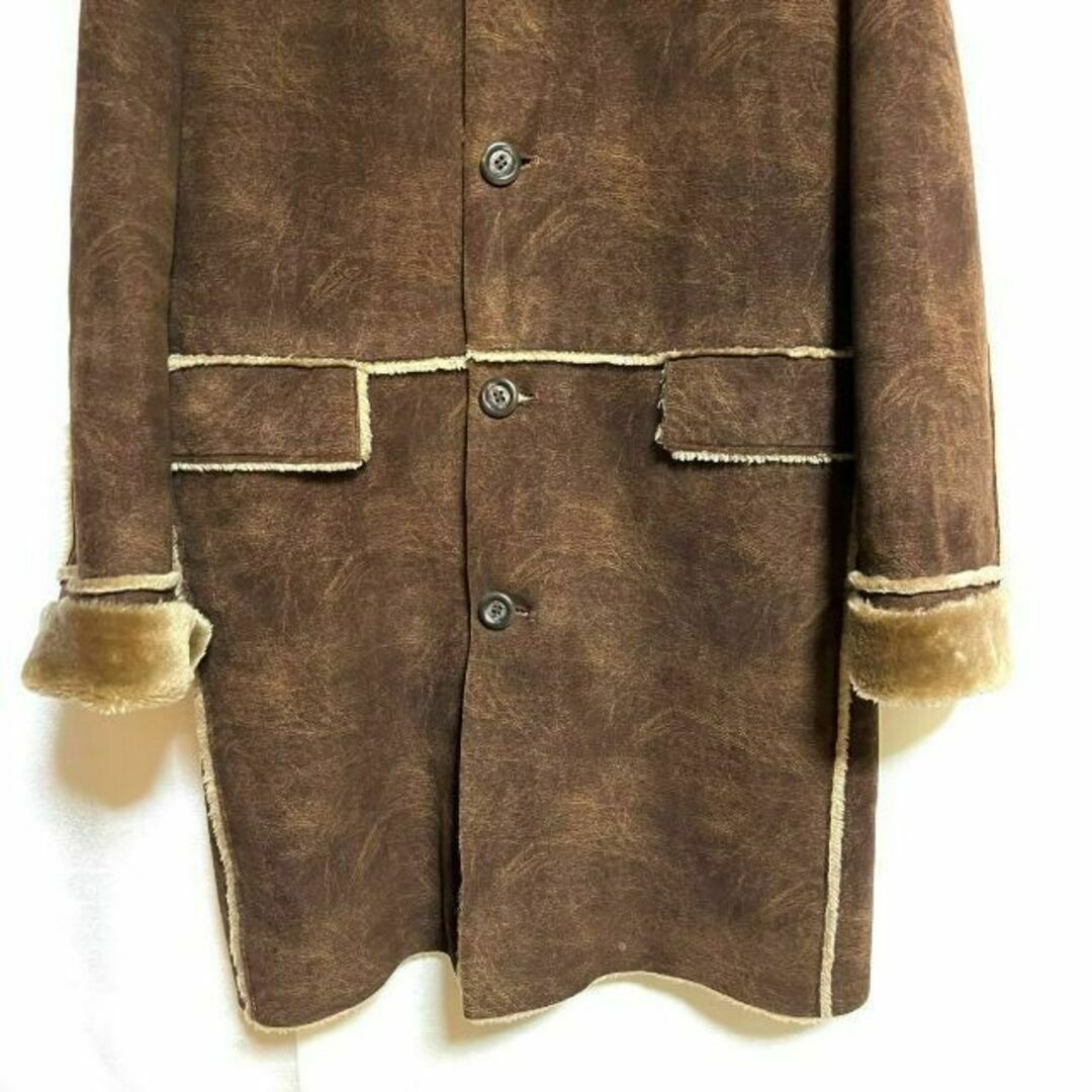 美品 カスタムカルチャー フェイクムートン ロングコート