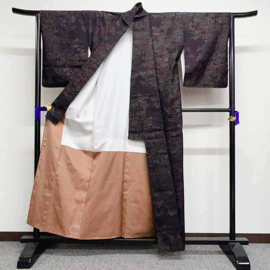 結城紬 松竹梅に菊の小紋 着物