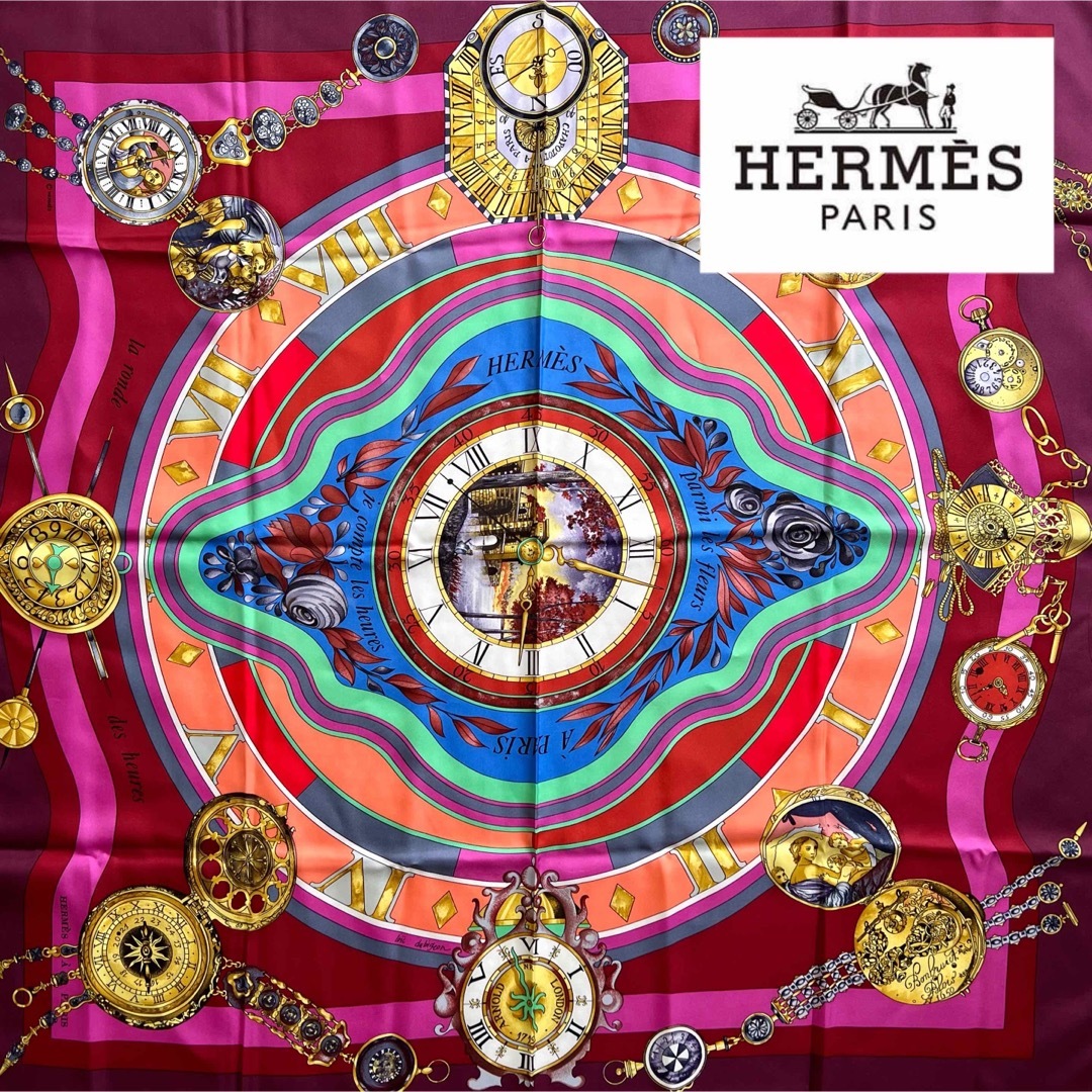 【◆Ki107】HERMES エルメス スカーフ カレ 90 シルク