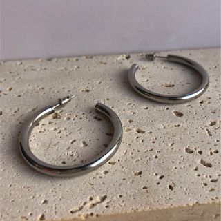 stainless simple hoop silver ¥2700(ピアス)