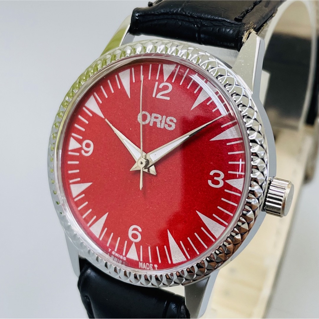 【素敵だね】★オリス★ORIS★腕時計/メンズ /手巻き/レッド/ビンテージ メンズの時計(腕時計(アナログ))の商品写真