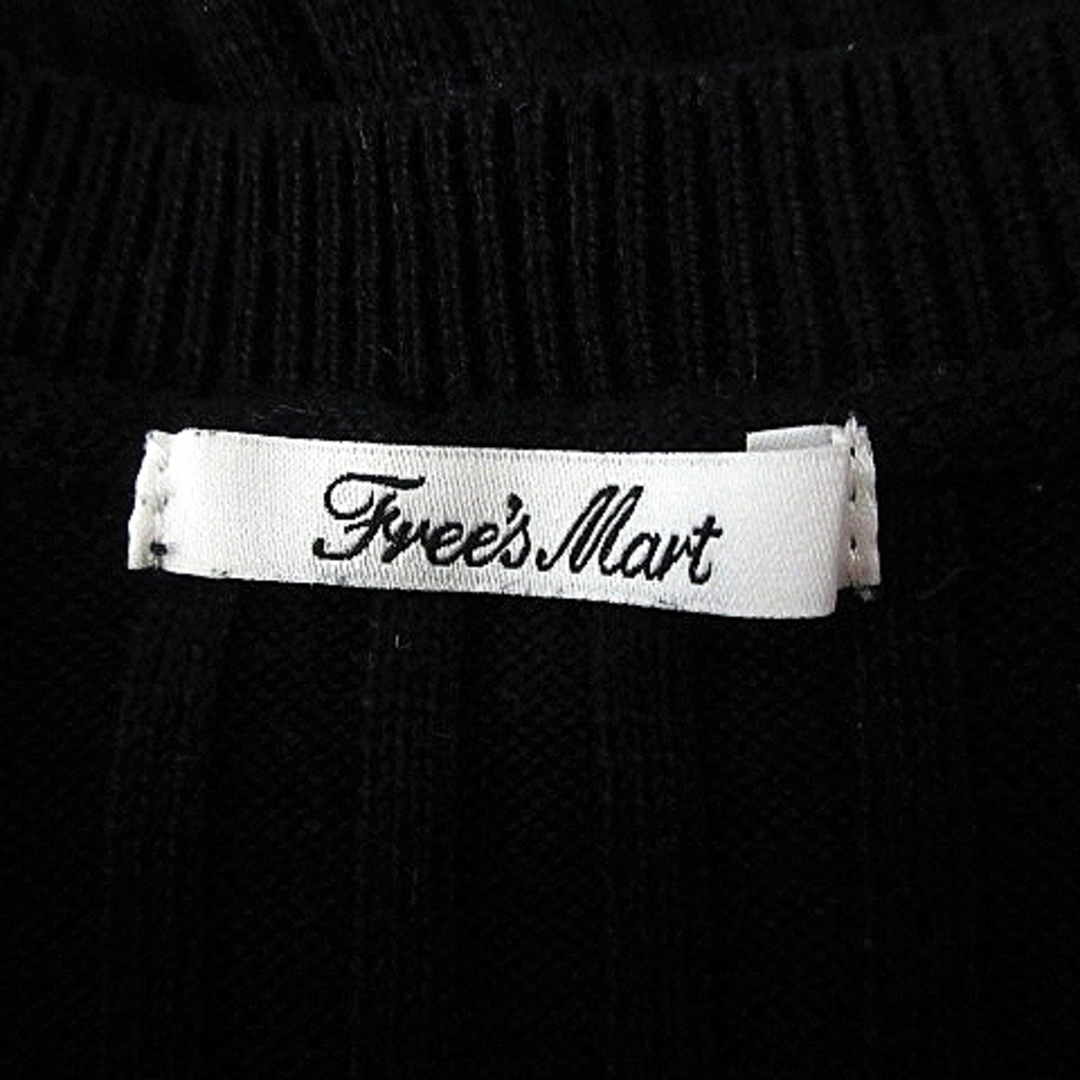 FREE'S MART(フリーズマート)のフリーズマート リブニット カットソー 五分袖 ラウンドネック 無地 FR 黒 レディースのトップス(ニット/セーター)の商品写真