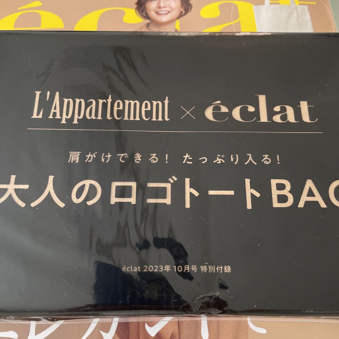 L'Appartement DEUXIEME CLASSE(アパルトモンドゥーズィエムクラス)のéclat エクラ10月号付録　アパルトモン　トートバッグ エンタメ/ホビーの雑誌(その他)の商品写真