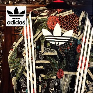 アディダス(adidas)のアディダス エスニック 花柄 ジャージ ジャケット パーカー ブルゾン アジアン(ブルゾン)