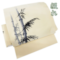 特選 作り帯 付け帯 つけ帯 未使用 綴れ織 竹の図 練色 A918-14