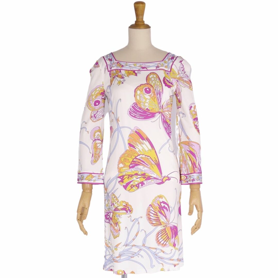 EMILIO PUCCI(エミリオプッチ)のエミリオプッチ EMILIO PUCCI ワンピース ドレス ロングスリーブ 総柄 トップス レディース I38 F34 USA4(S相当) マルチカラー レディースのワンピース(ひざ丈ワンピース)の商品写真