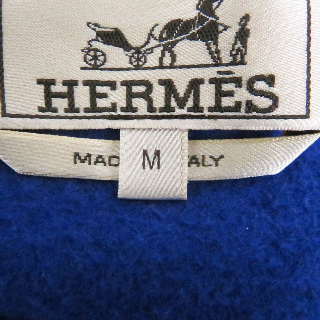 美品□HERMES/エルメス ブラジリアンホース レザーパッチ 裏起毛 長袖 スウェットシャツ/トレーナー ブルーロイヤル M イタリア製 メンズ 5