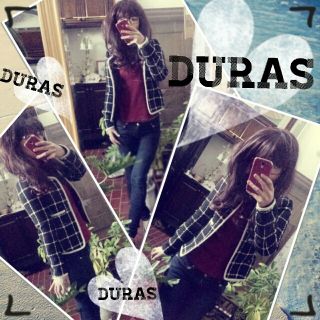 デュラス(DURAS)のDURAS*人気柄ツイードジャケット(ノーカラージャケット)