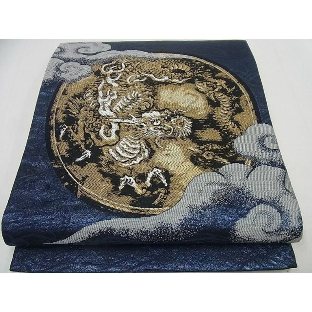 平和屋1□極上 西陣 大光織物謹製 太鼓柄袋帯 雲龍図 狩野探幽 金糸