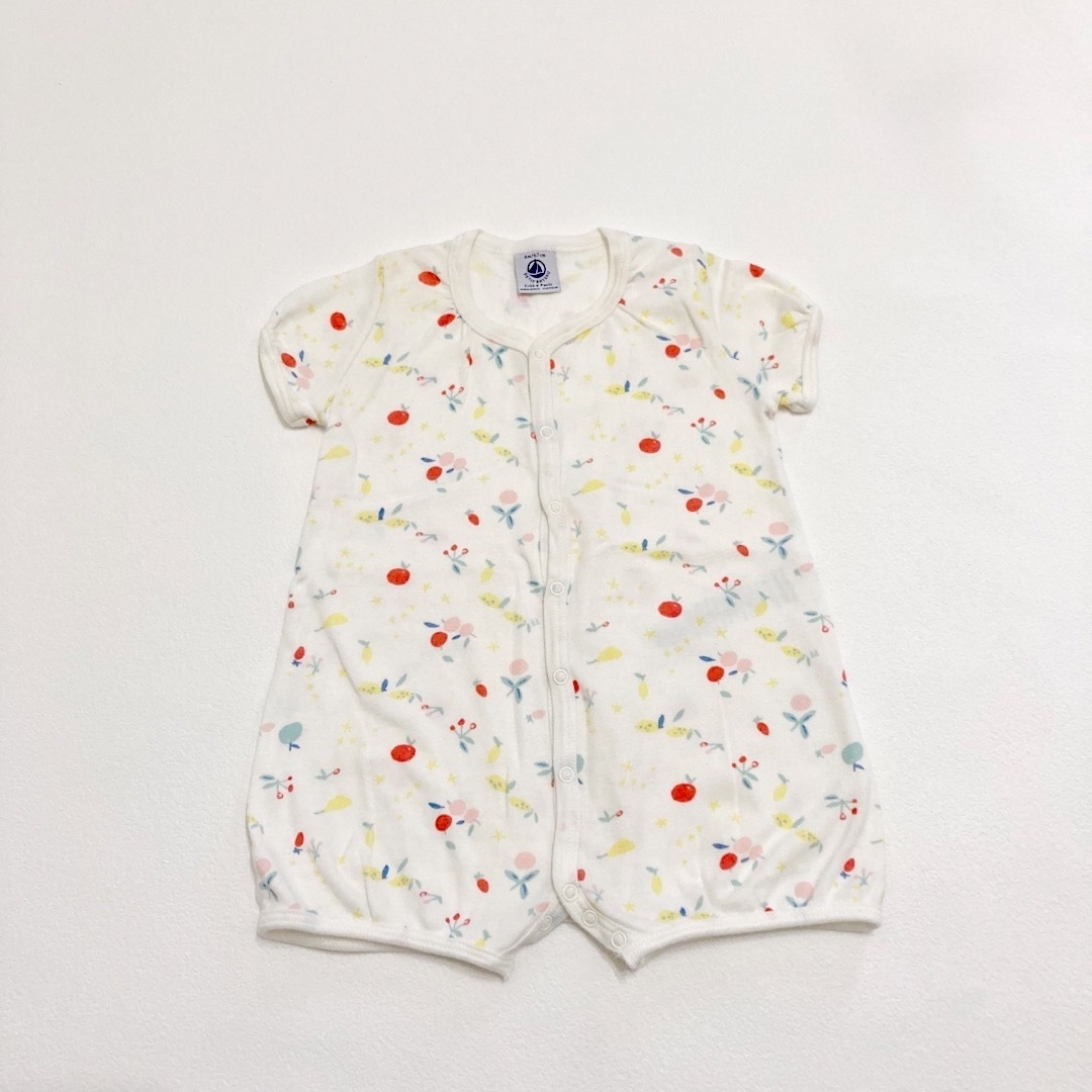 PETIT BATEAU(プチバトー)のPETIT BATEAU 半袖2枚セット キッズ/ベビー/マタニティのベビー服(~85cm)(カバーオール)の商品写真