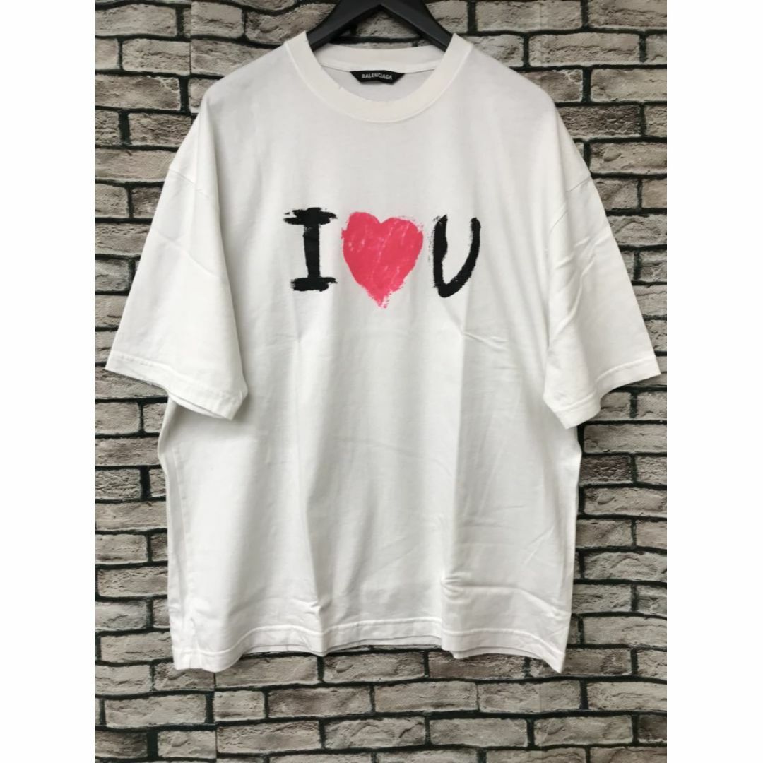 バレンシアガ★21AW  I LOVE U プリントダメージ加工Tシャツ