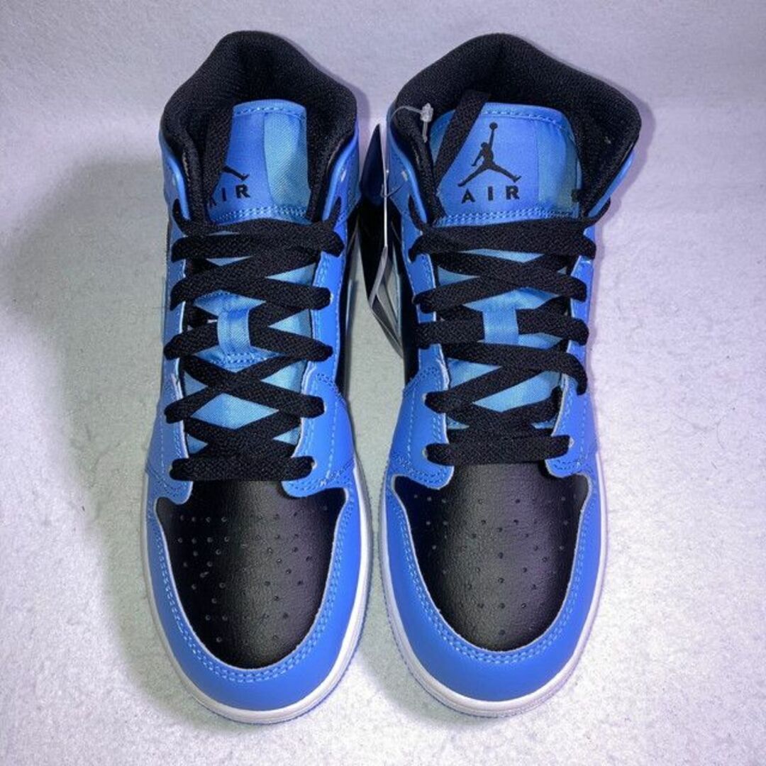 Jordan Brand(NIKE) - エアジョーダン1 MID GS 水色 青 黒 白 23.5cm