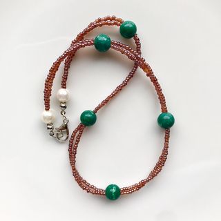 beads necklace＊green jade(ネックレス)