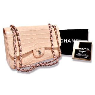 シャネル(CHANEL)のCHANEL シャネル 希少 ピンク マットクロコ チェーンショルダーバッグ 30 シルバー金具(ショルダーバッグ)