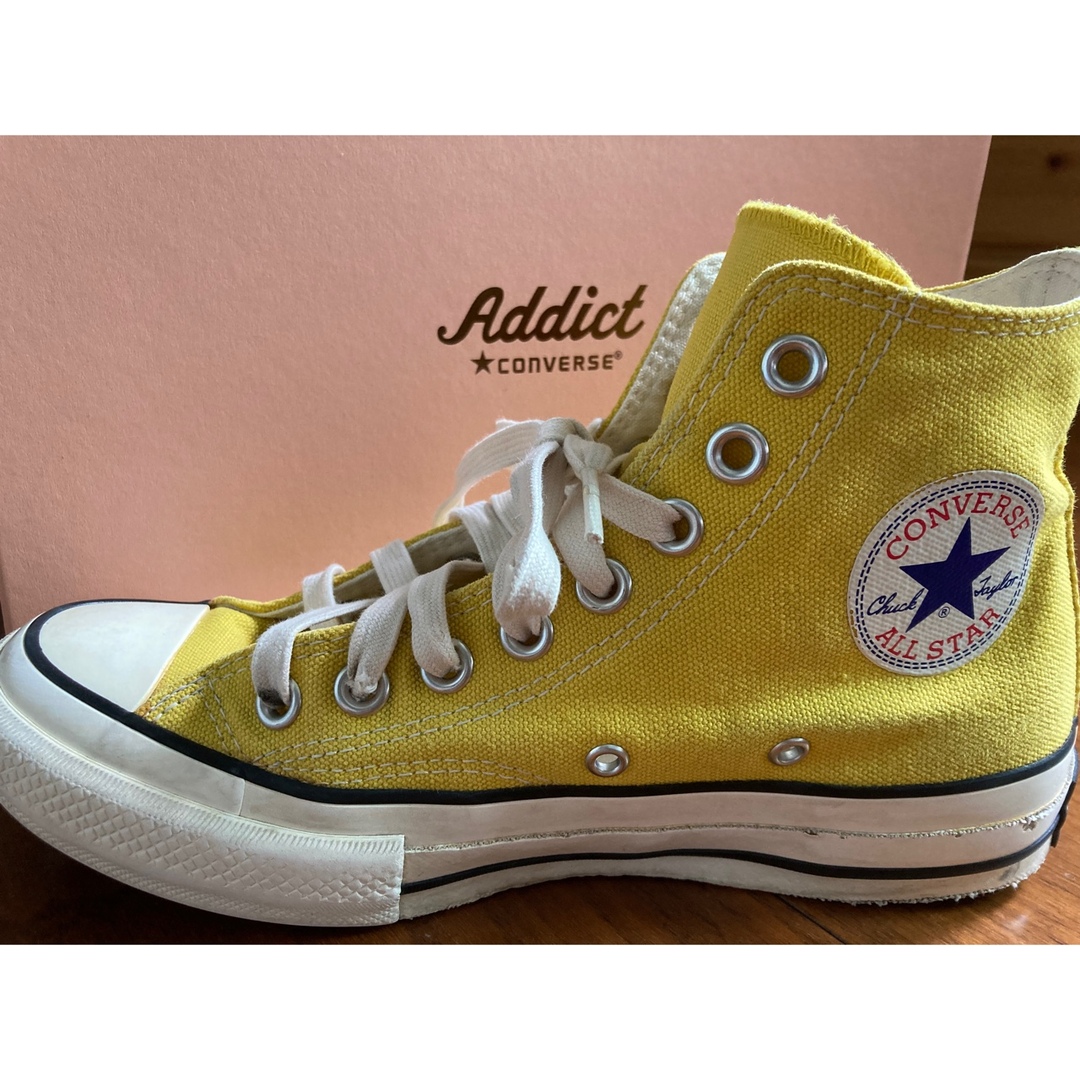 CONVERSE(コンバース)のconverse addict ハイカット　23.5cm イエロー スニーカー レディースの靴/シューズ(スニーカー)の商品写真