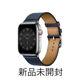 エルメス(Hermes)のApple Watch Hermes - 45mmネイビー シンプルトゥール(レザーベルト)