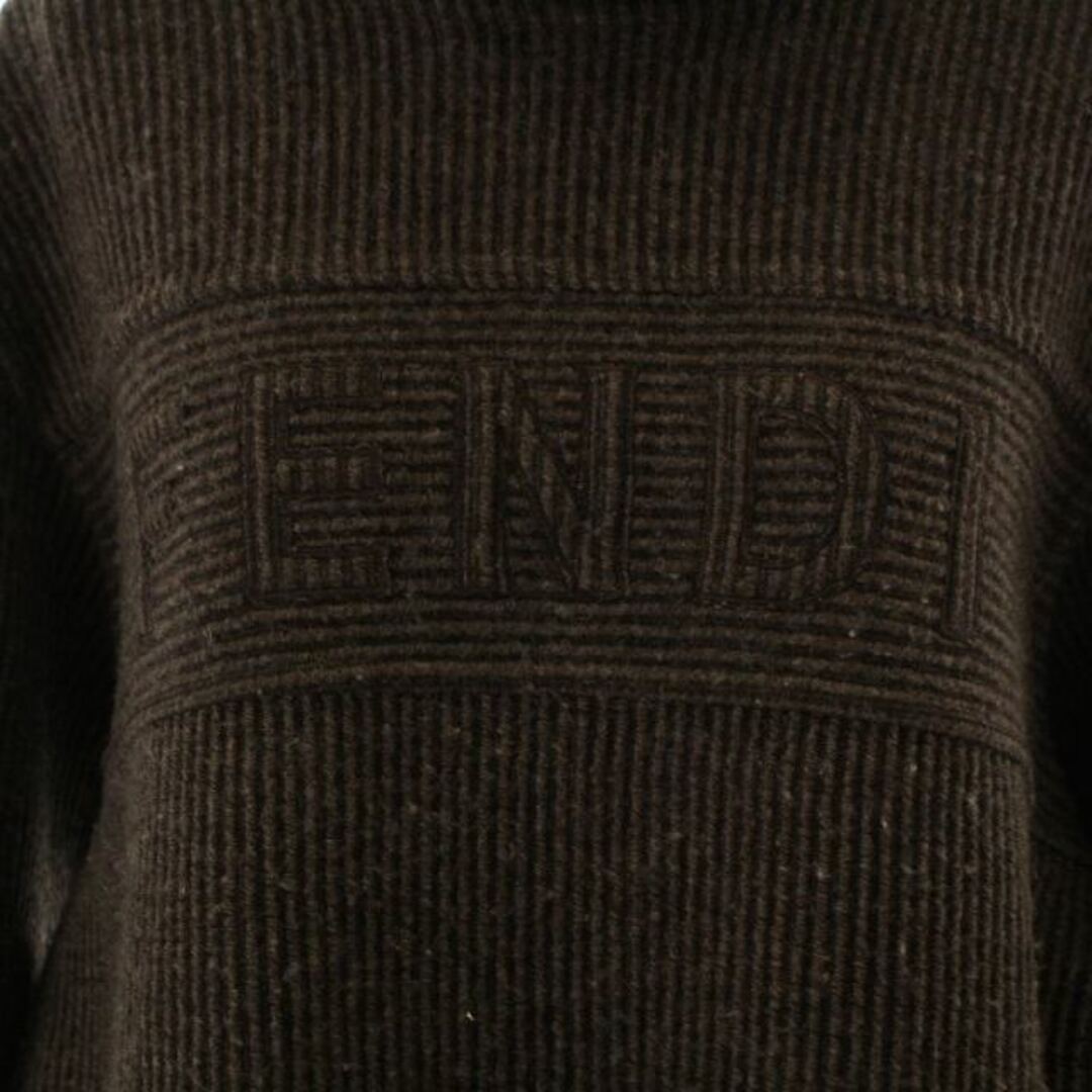 FENDI(フェンディ)のフェンディ jeans ニット セーター プルオーバー I42 M 茶 レディースのトップス(ニット/セーター)の商品写真