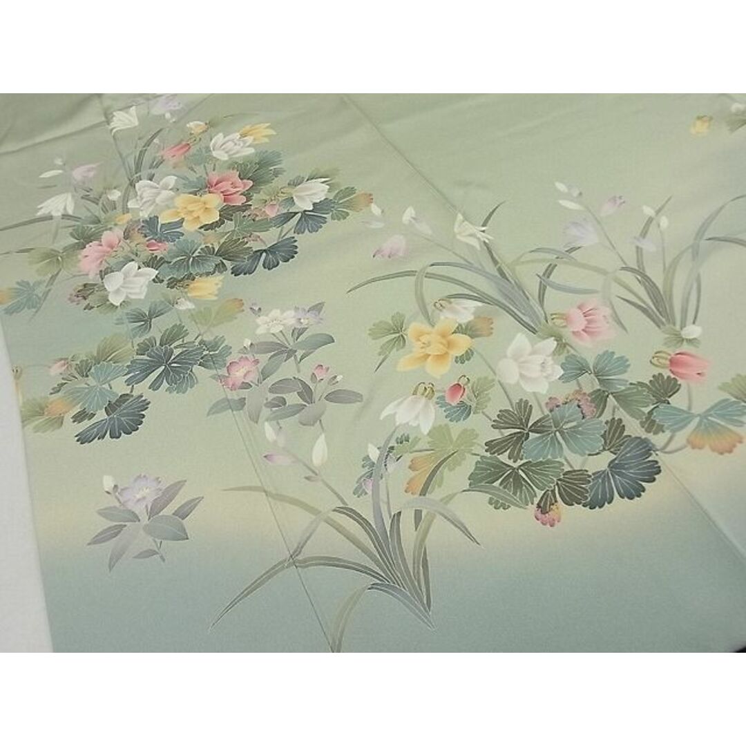 平和屋1□極上 訪問着 京友禅 作家物 籬花文 暈し染め 逸品 1s038 - 着物