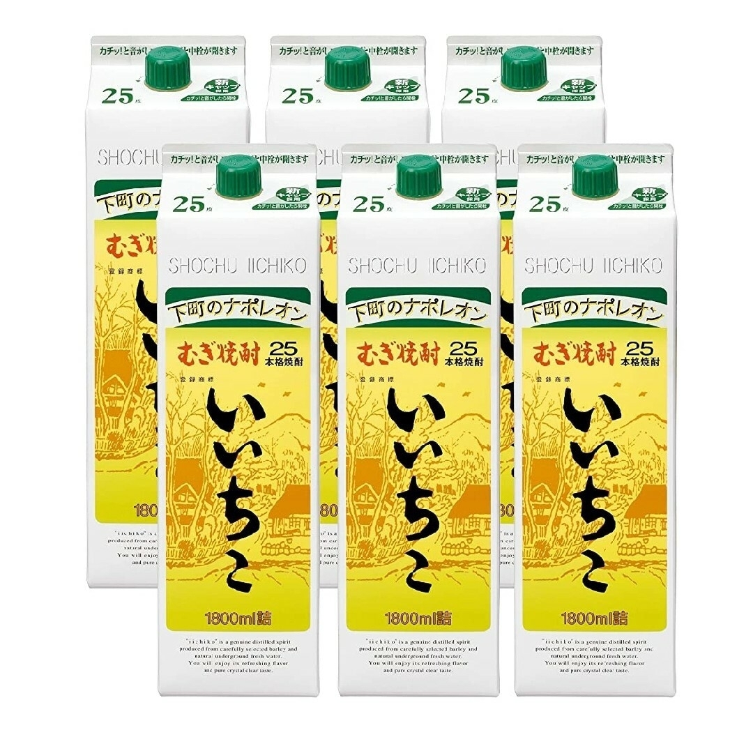 Ys609 いいちこ麦25度1.8Lパック 1ケ一ス( 6本入 ) - 焼酎