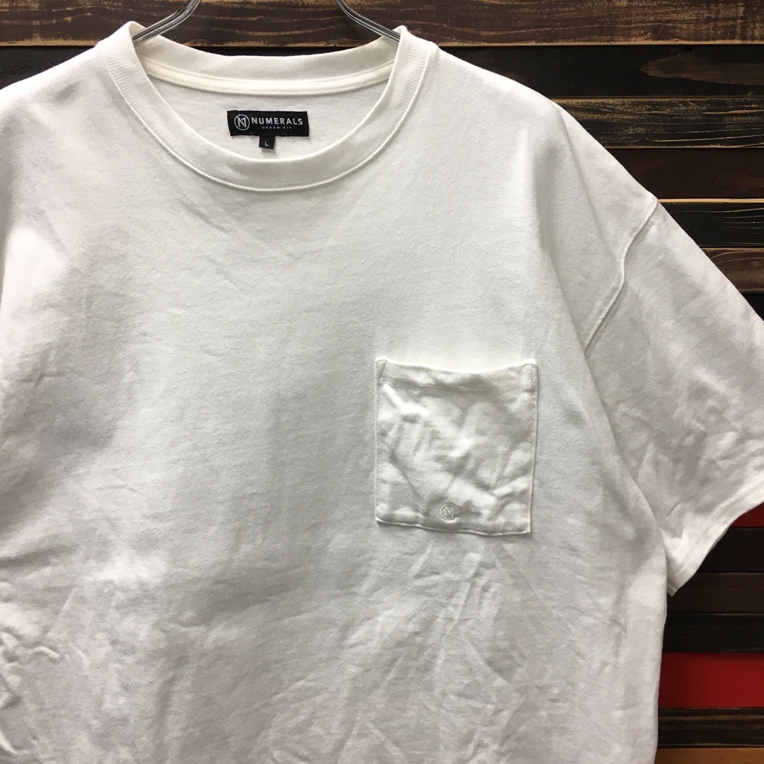 NUMERALS(ヌメラルズ)のヌメラルズ NUMERALS Tシャツ カットソー L 白 古着  メンズのトップス(Tシャツ/カットソー(半袖/袖なし))の商品写真