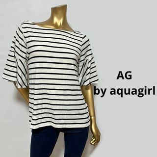 エージーバイアクアガール(AG by aquagirl)の【3073】AG by aquagirl フレア袖 ボーダー トップス(カットソー(半袖/袖なし))