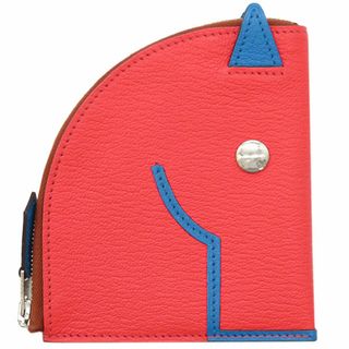 エルメス(Hermes)のエルメス HERMES コインケース シェブルミゾル ローズテキサス×ブルーフリーダ シルバー金具 Y刻印(2020年製)【中古】(コインケース)