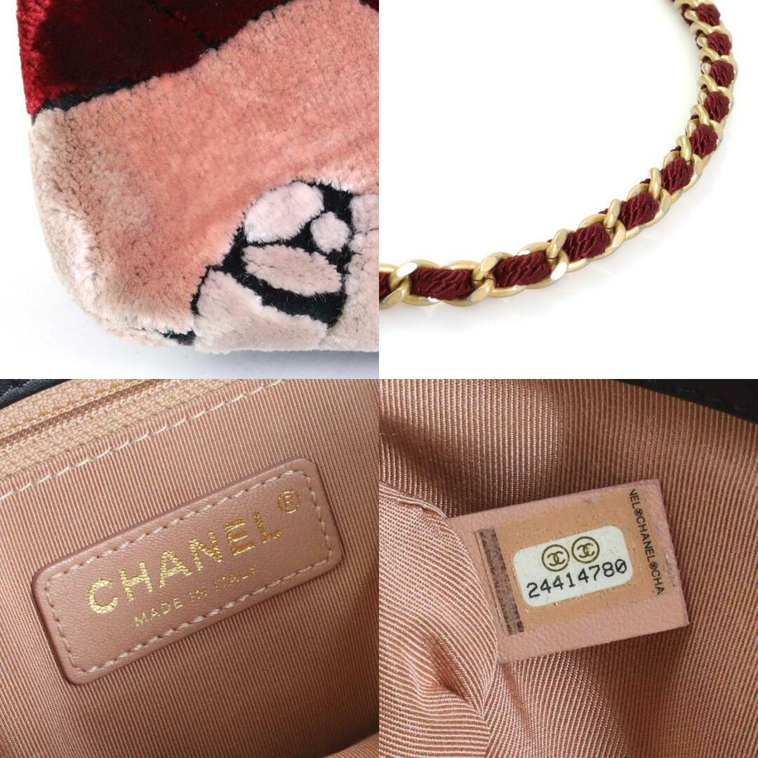 シャネル CHANEL ショルダーバッグ 斜め掛けショルダーバッグ カメリア ココマーク ベルベット/レザー マルチカラー/ブラック ゴールド レディース 送料無料 e56564a