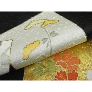 平和屋1□極上 老舗呉服店 心斎橋小大丸 訪問着 駒刺繍 色紙重ね草花文