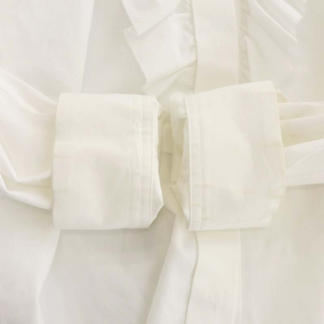 Drawer - ドゥロワー フロントフリルクルーネックシャツ(WHITE) 長袖