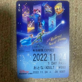 ディズニー(Disney)のディズニー　リゾートライン　使用済みカード　1DAY PASS 大人(遊園地/テーマパーク)